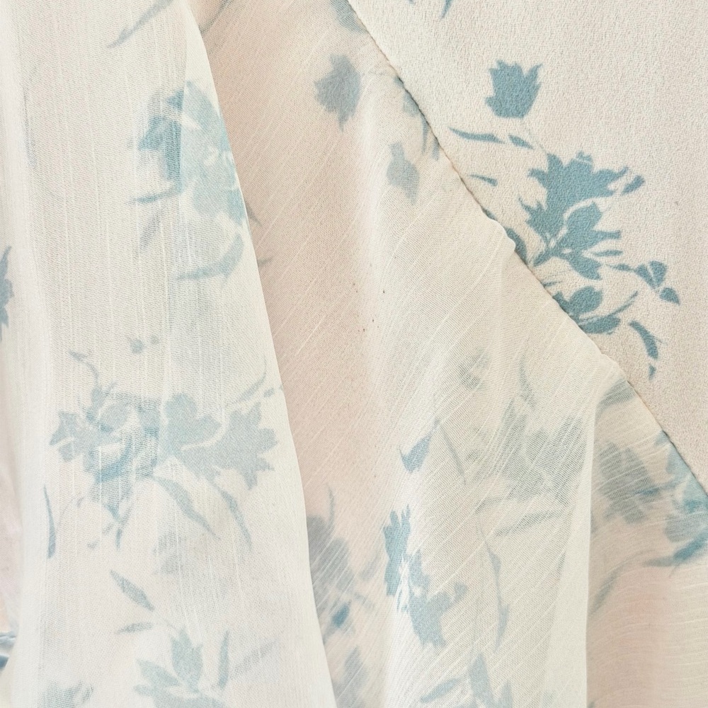 Simple Retro Asymmetrical Floral Ruffle Slip Dress - Picture 3 of 10